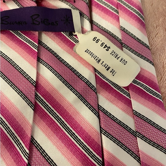 Classic Pink and Cream Striped Tie - Picture 6 of 9